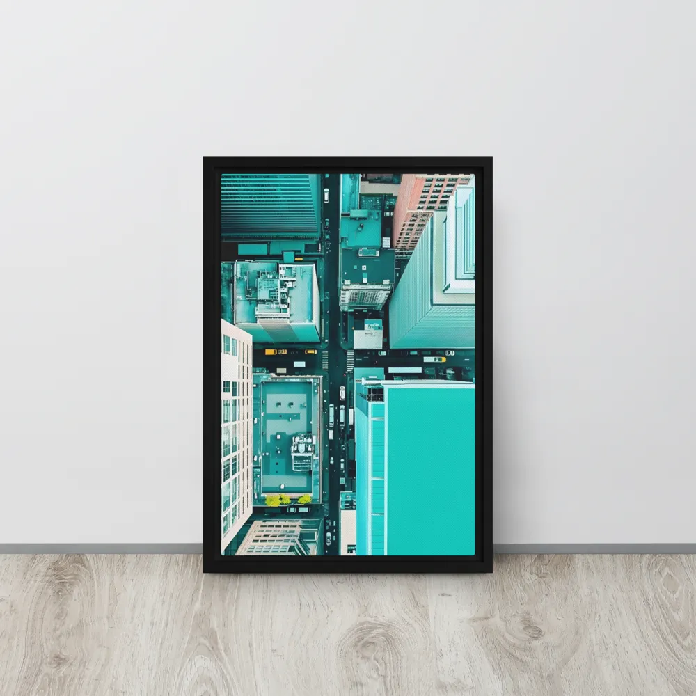 Urban Geometry: Aerial Perspective | Canvas with Black Frame | 12″×18″