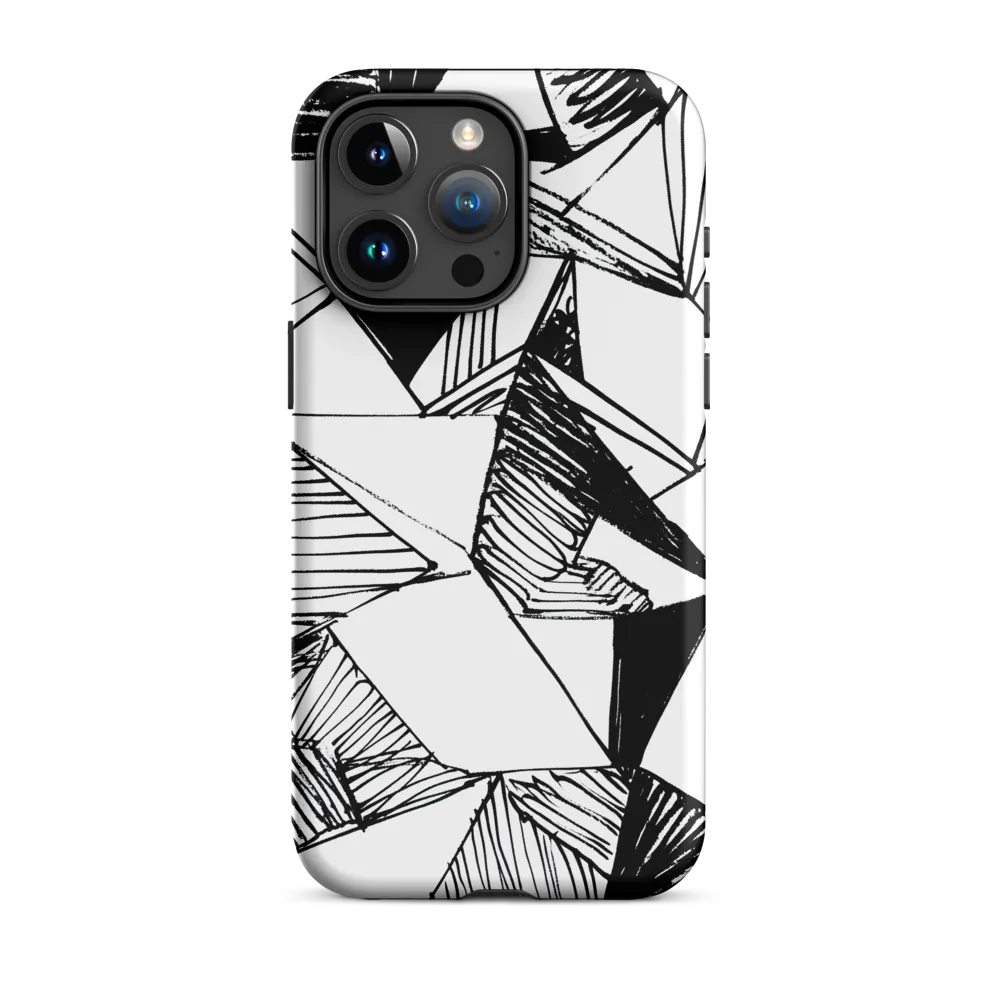 Dynamic Geometry in Ink | Phone Case |  15 Pro Max | Tough Case | Matte