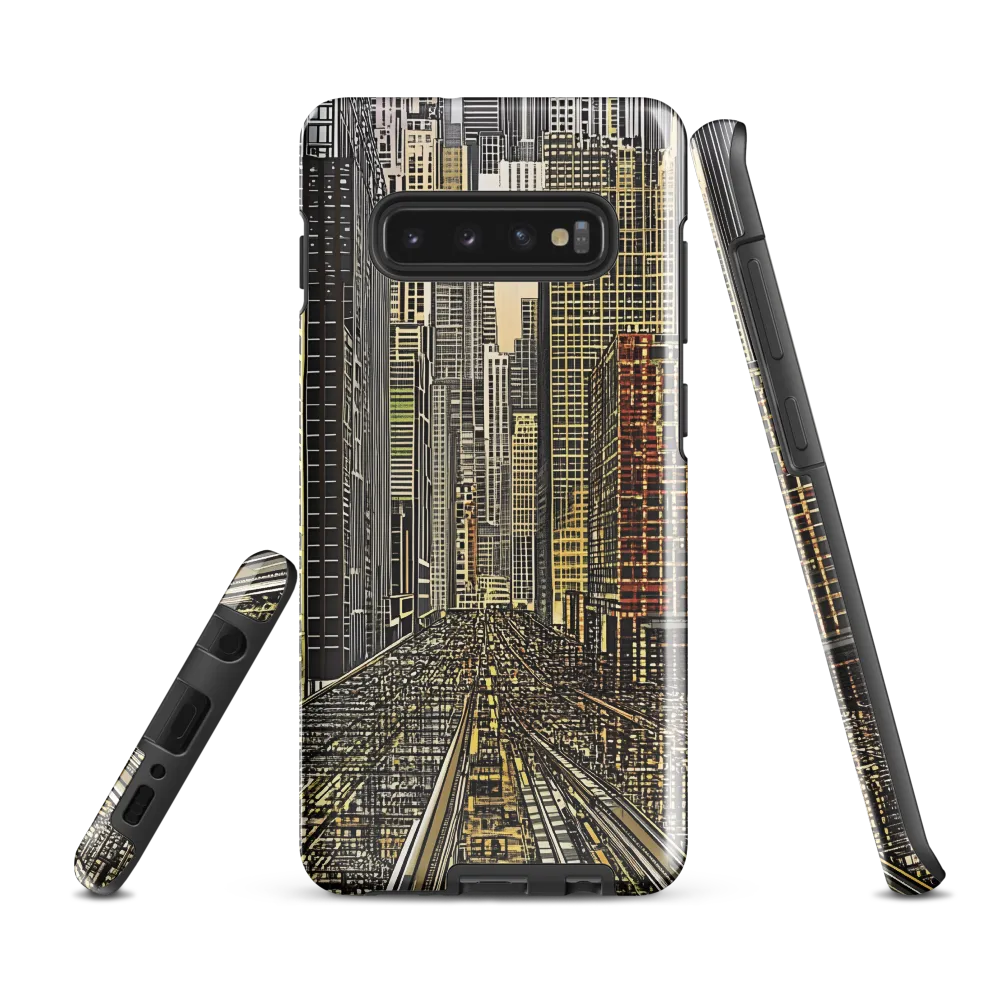 Urban Symphony: The Golden Grid | Phone Case |  S10 Plus | Tough Case | Glossy