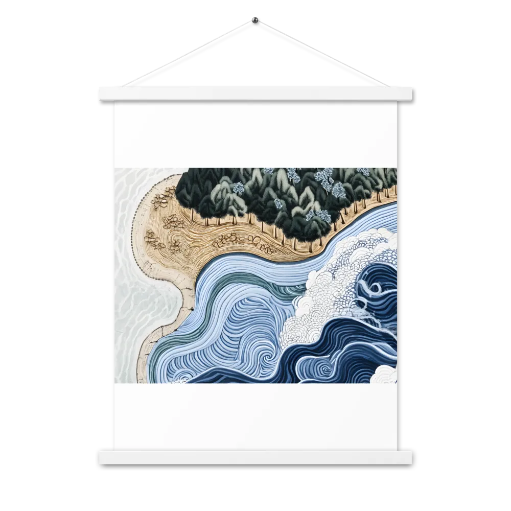 Oceanic Harmony: A Tranquil Landscape | Poster With White Wood Hanger | 18″×24″