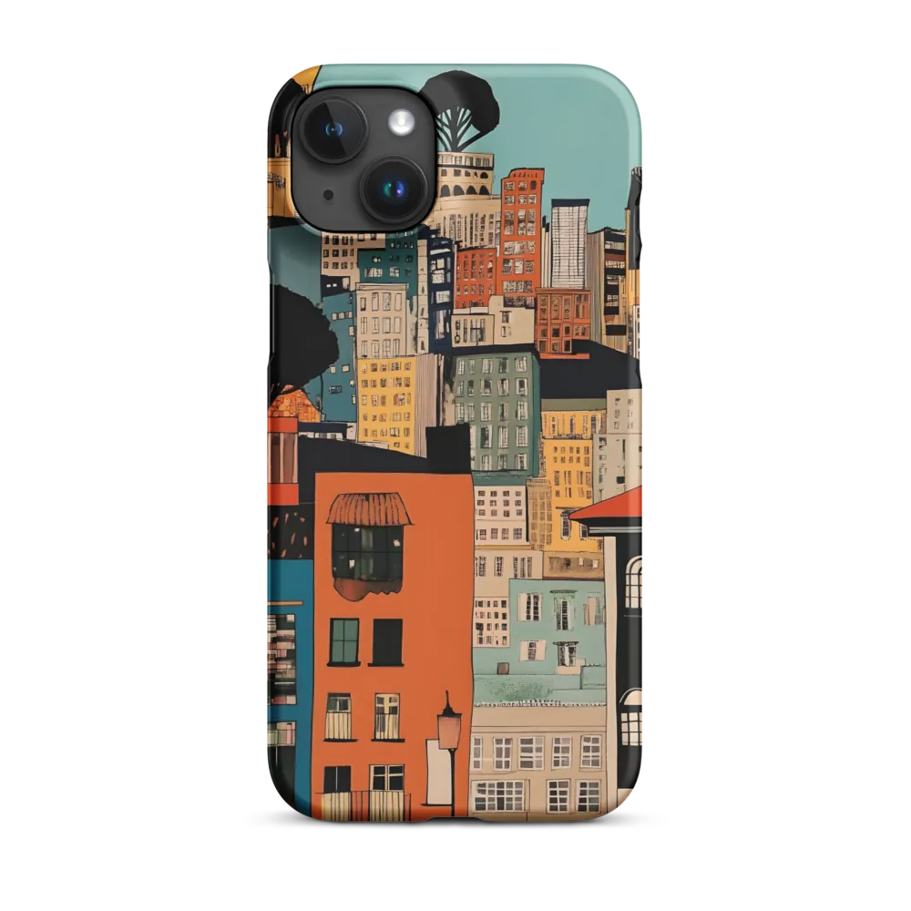 Terraced City: Teal Sky Over Orange Facades