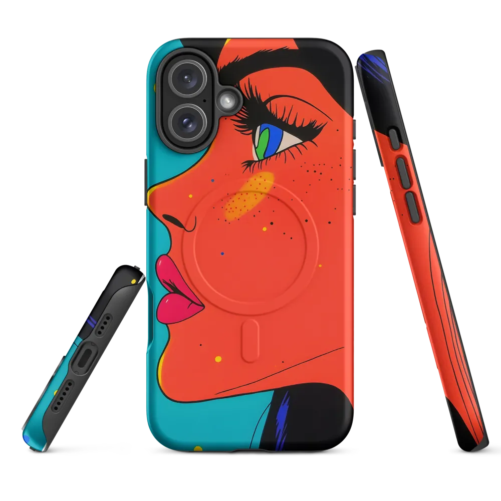 Vibrant Feminine Profile in Pop Art