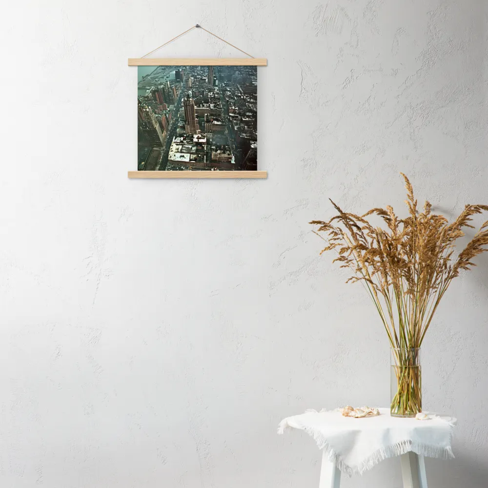 Aerial Symphony of Urban Life | Poster With Oak Wood Hanger | 14″×14″