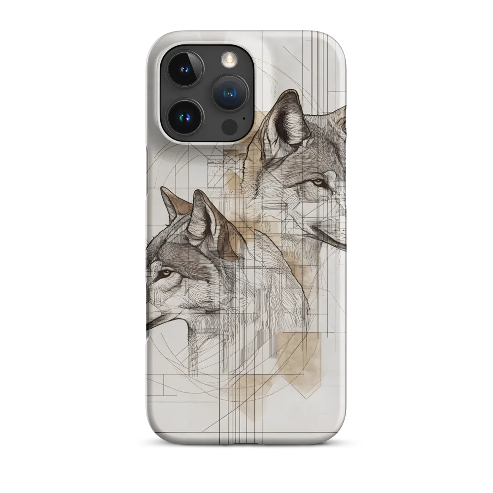 Geometric Harmony: The Essence of Wolves | Phone Case |  16 Pro Max | Snap Case | Matte