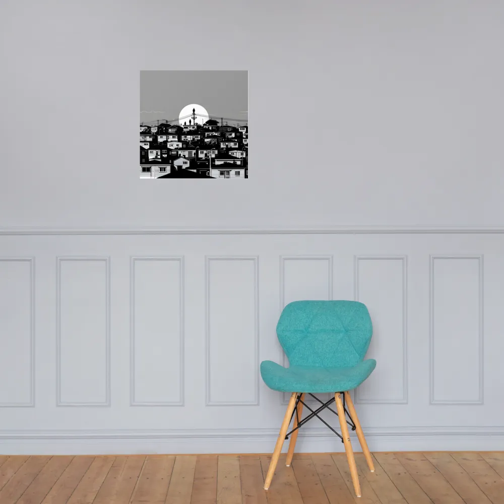 Moonlit Suburb 
 Poster | 18″x 18″