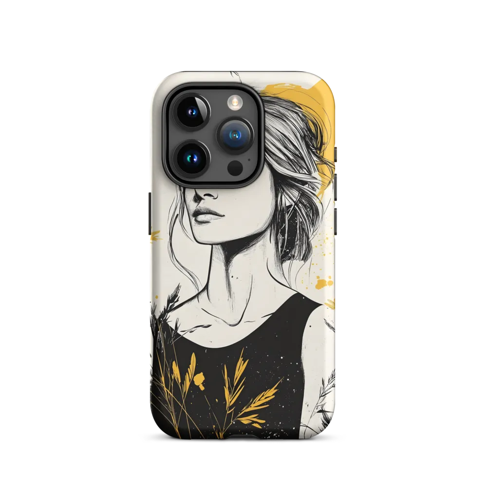 Golden Bloom — Portrait with Botanicals