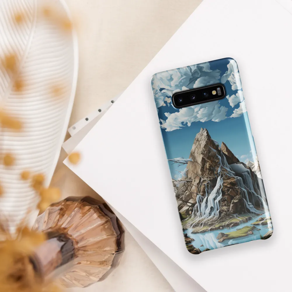 Majestic Cascade: A Mountain Masterpiece | Phone Case |  S10 Plus | Snap Case | Glossy