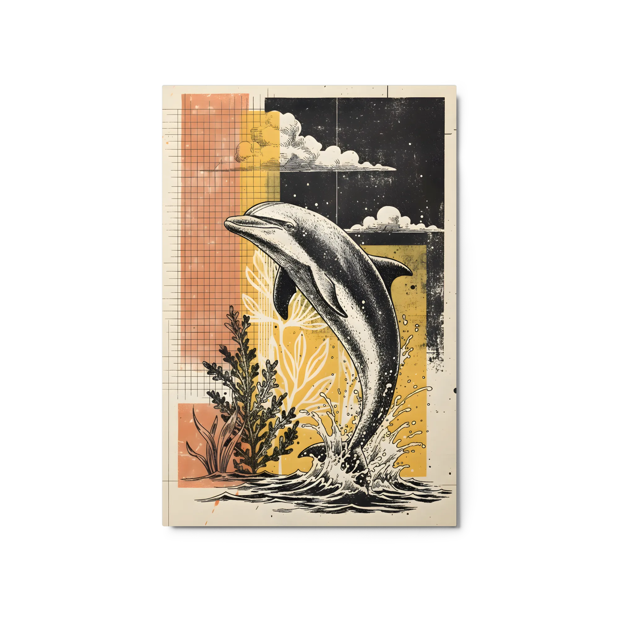 Leaping Dolphin 
 Metal Print | 20″x 30″