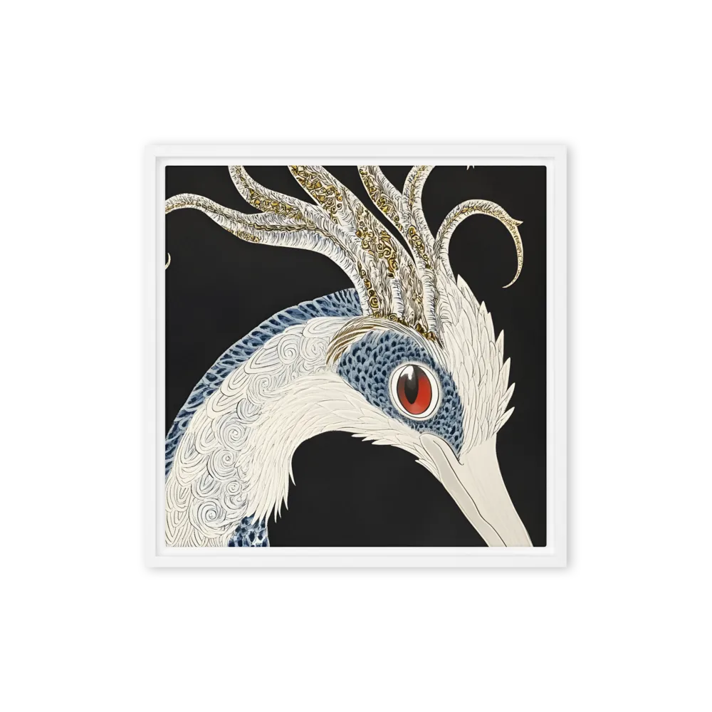 Elegance of the Majestic Peacock | Canvas with White Frame | 16″×16″