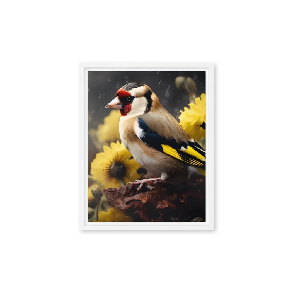 Harmony in Nature: A Goldfinch Amidst Blooms