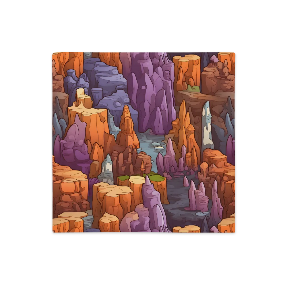 Vibrant Rockscape: A Digital Odyssey | Pillow Case | 18″×18″