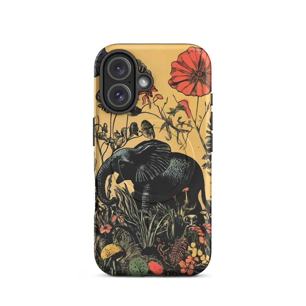 Floral Majesty: The Elephant's Sanctuary | Phone Case |  16 | MagSafe® Tough Case | Matte