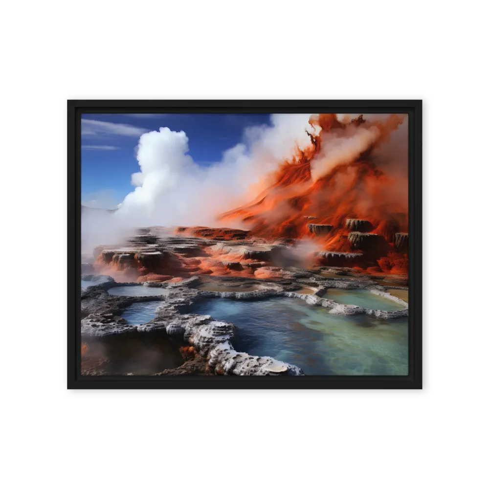 Nature's Fury: The Volcano's Expression | Canvas with Black Frame | 16″×20″