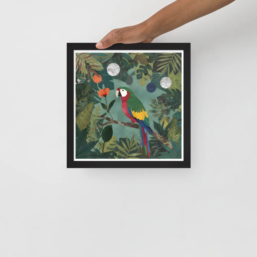 Canopy Parrot 
 Poster with Black Frame | 12″x 12″