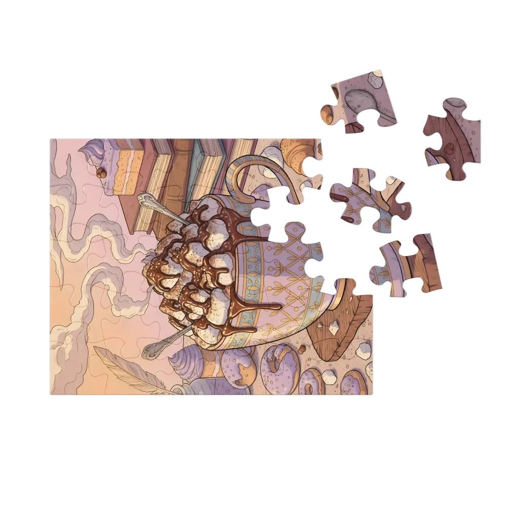 Cocoa & Books 
 Jigsaw Puzzle in Tin Box