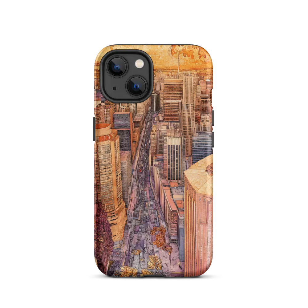 Mosaic Cityscape at Dusk