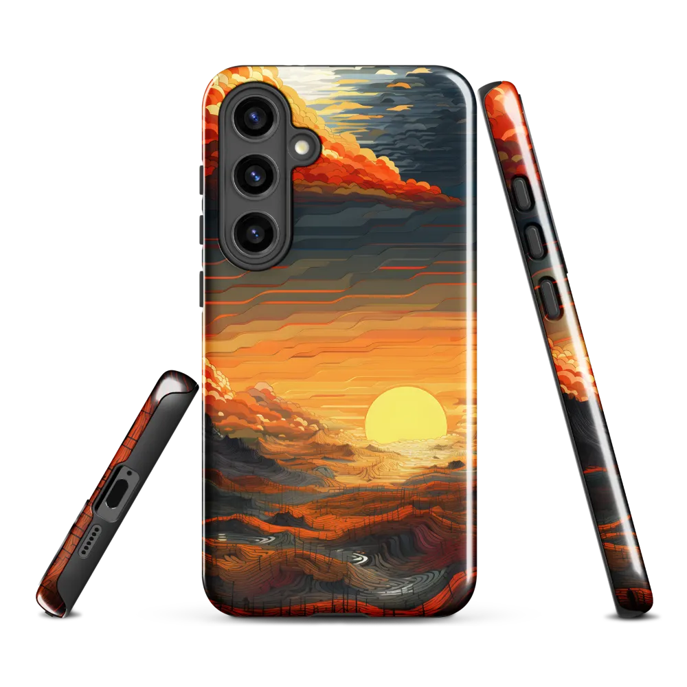 Ethereal Sunset: A Serene Landscape in Flowing Forms