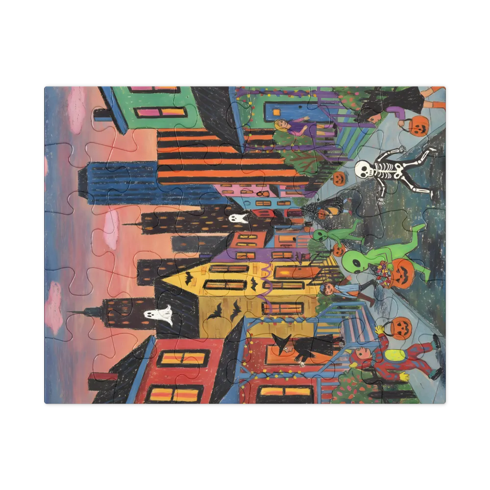 Moonlit Trick-or-Treat 
 Jigsaw Puzzle in Tin Box