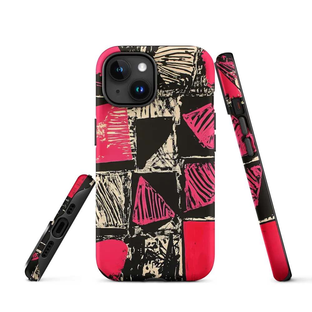 Geometric Symphony in Pink and Black
