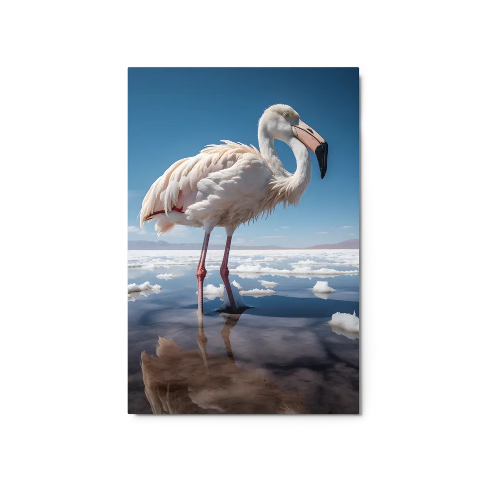 Graceful Solitude of a Flamingo | Metal Print | 20″×30″