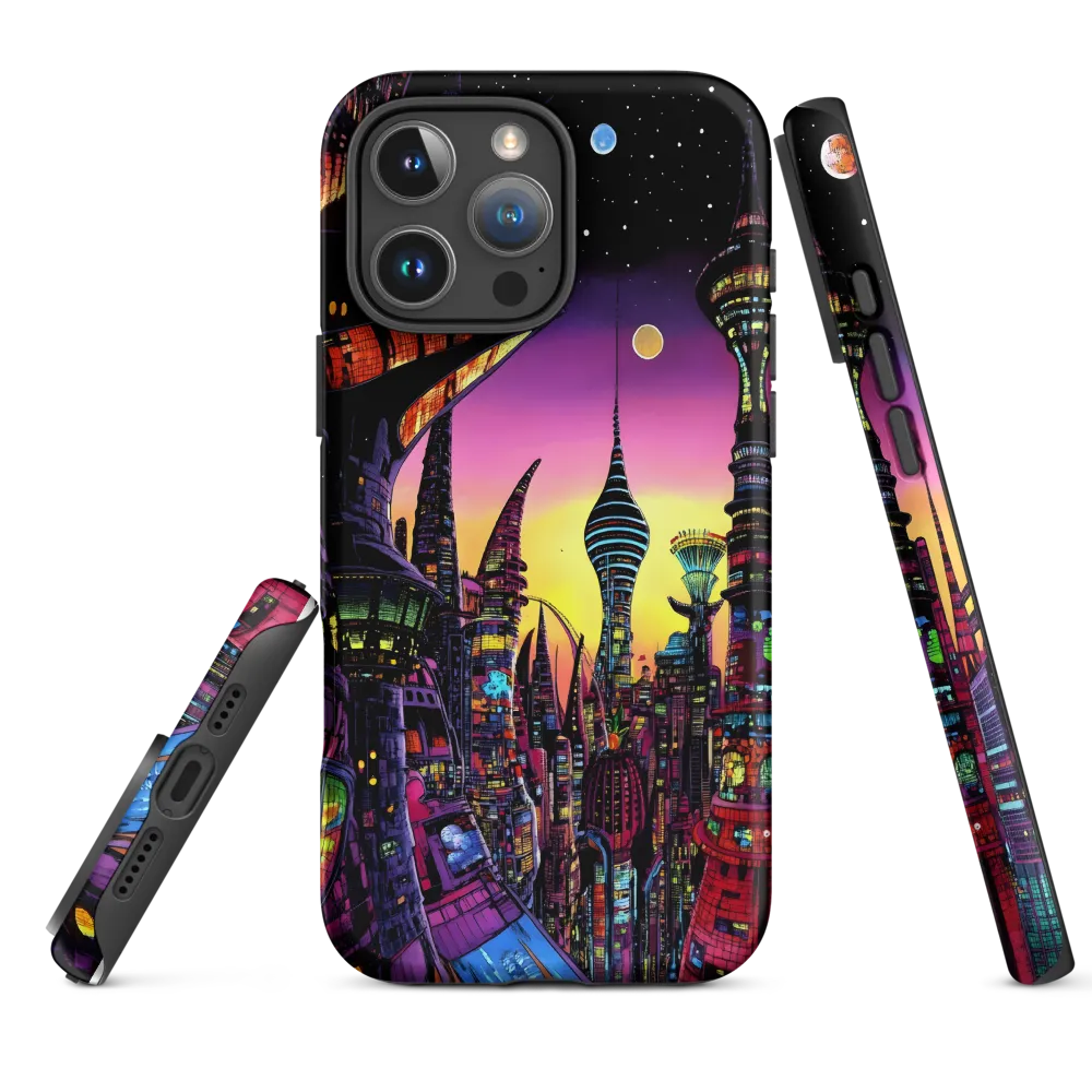 Futuristic Cityscape at Dusk | Phone Case |  16 Pro Max | Tough Case | Matte