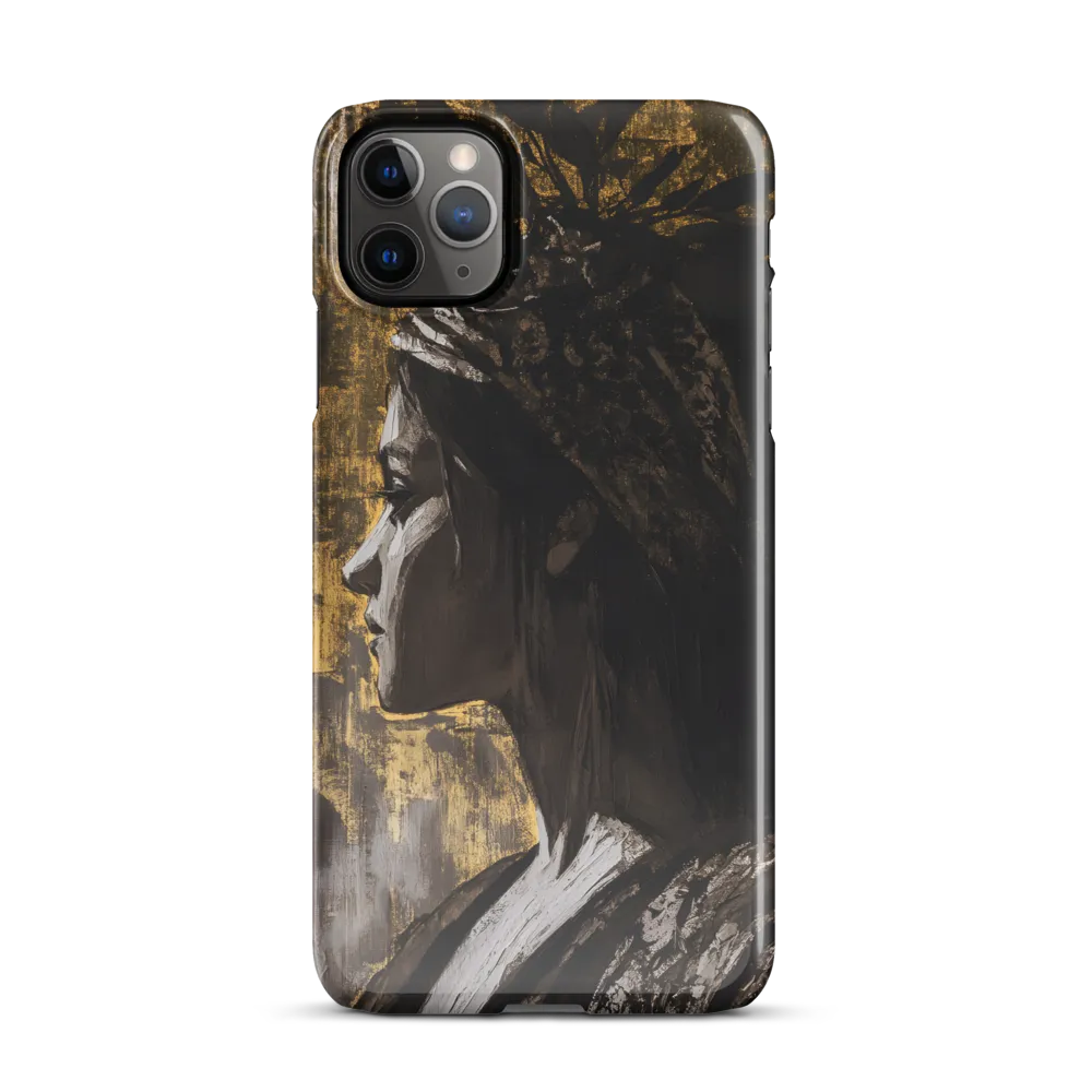 Golden Elegance: A Modern Profile Portrait | Phone Case |  11 Pro Max | Snap Case | Glossy