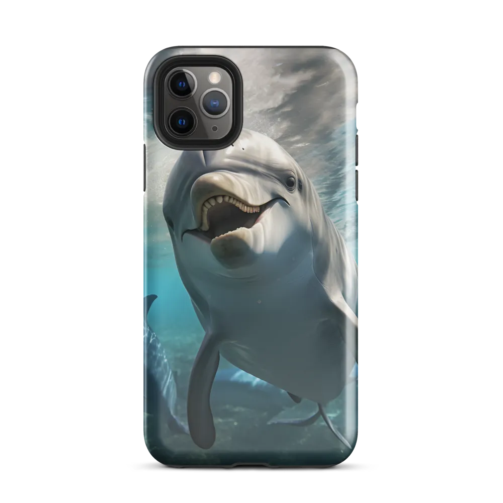 Beneath the Waves: A Dolphin's Dance | Phone Case |  11 Pro Max | Tough Case | Glossy