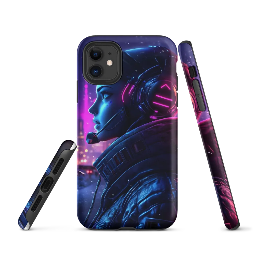 Dystopian Elegance: Cyberpunk Figure in Neon