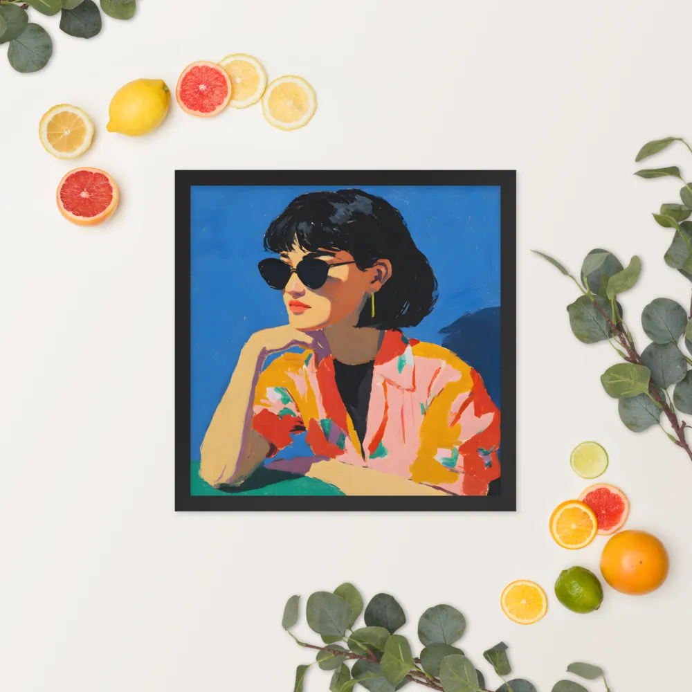 Sunglass Reverie 
 Poster with Black Frame | 16″x 16″
