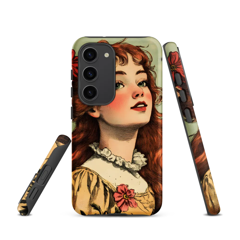 Whimsical Portrait of a Flower-Adorned Girl