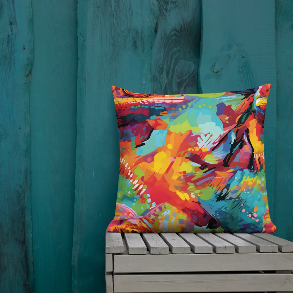 Colorful Lizard: An Abstract Adventure | Pillow | 22″×22″