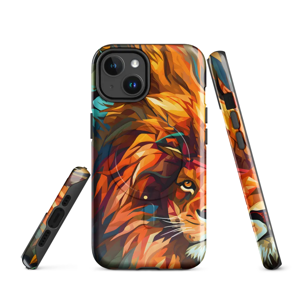 Majestic Gaze: The Polygonal Lion