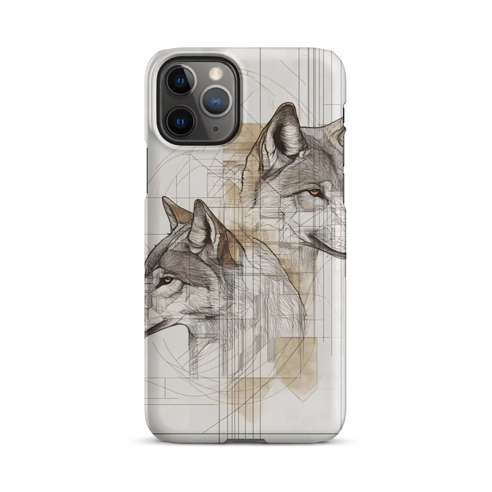 Geometric Harmony: The Essence of Wolves | Phone Case |  11 Pro | Snap Case | Matte