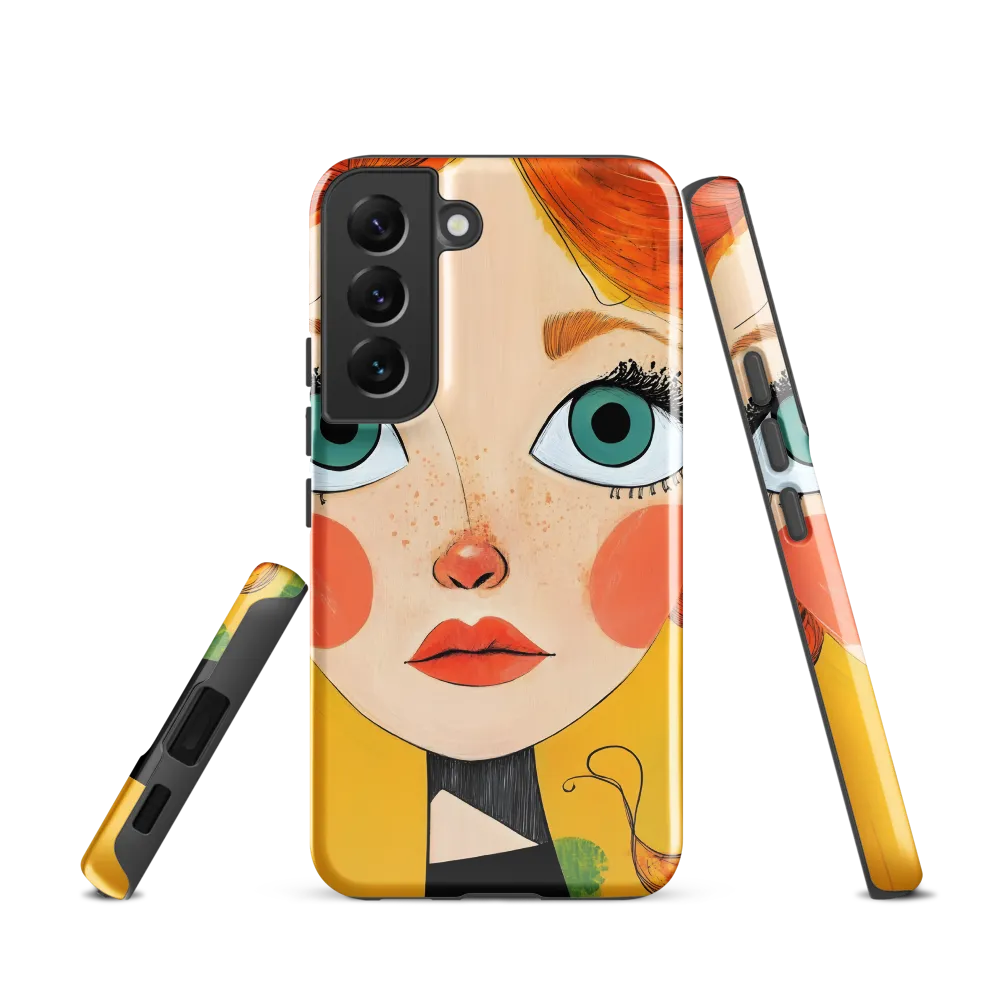 Whimsical Portrait of a Girl | Phone Case |  S22 | Tough Case | Glossy