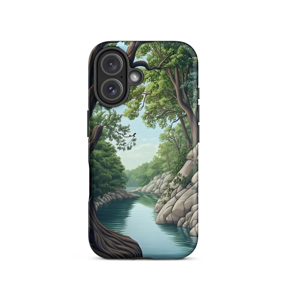 Tranquil Reflections: A Serene River Landscape | Phone Case