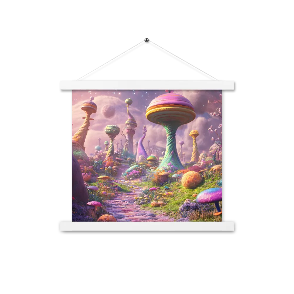 Whimsical Worlds: A Journey Through Fantasy | Poster With White Wood Hanger | 14″×14″