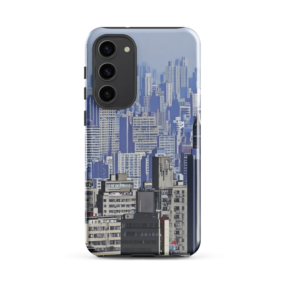 Urban Symphony: A Cityscape in Blues and Grays