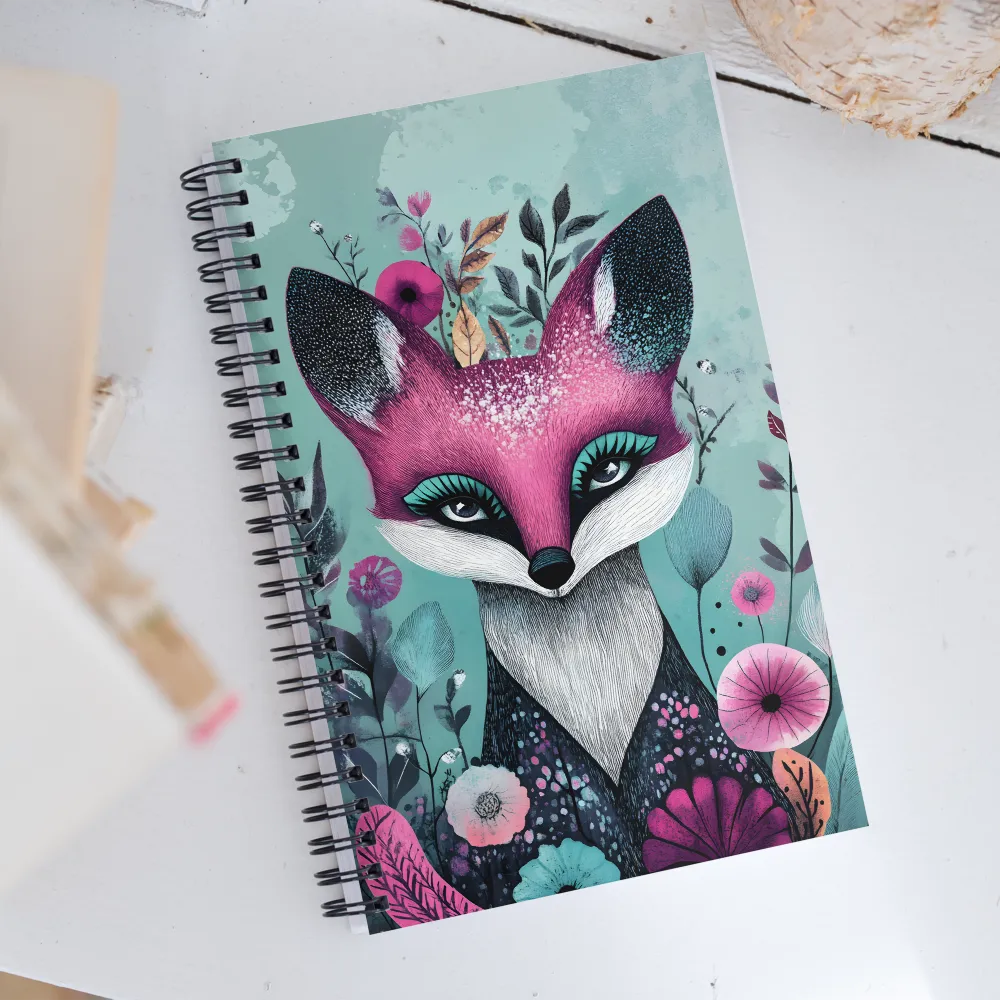 Whimsical Fox Among Blossoms | Spiral Notebook