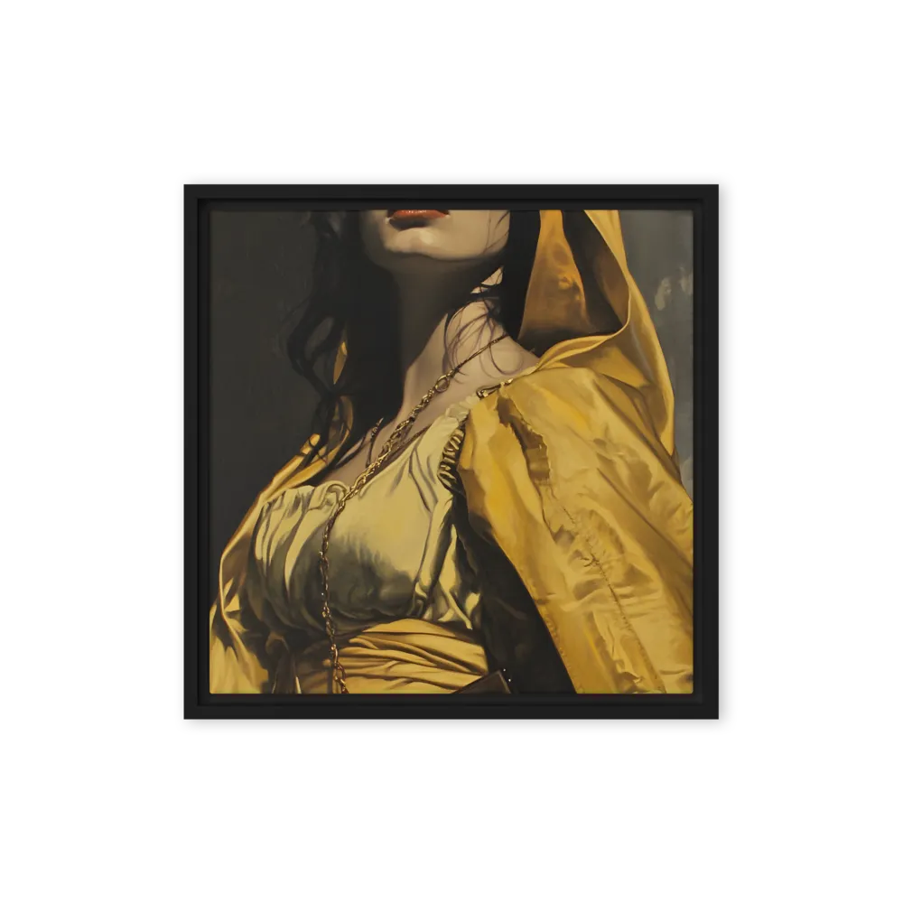 Veiled Confidence | Canvas with Black Frame | 16″×16″