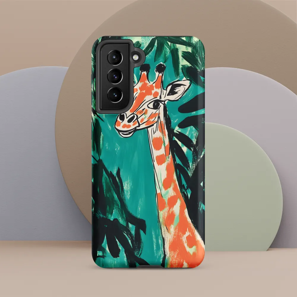 Curious Giraffe in Lush Greenery | Phone Case |  S21 | Tough Case | Matte