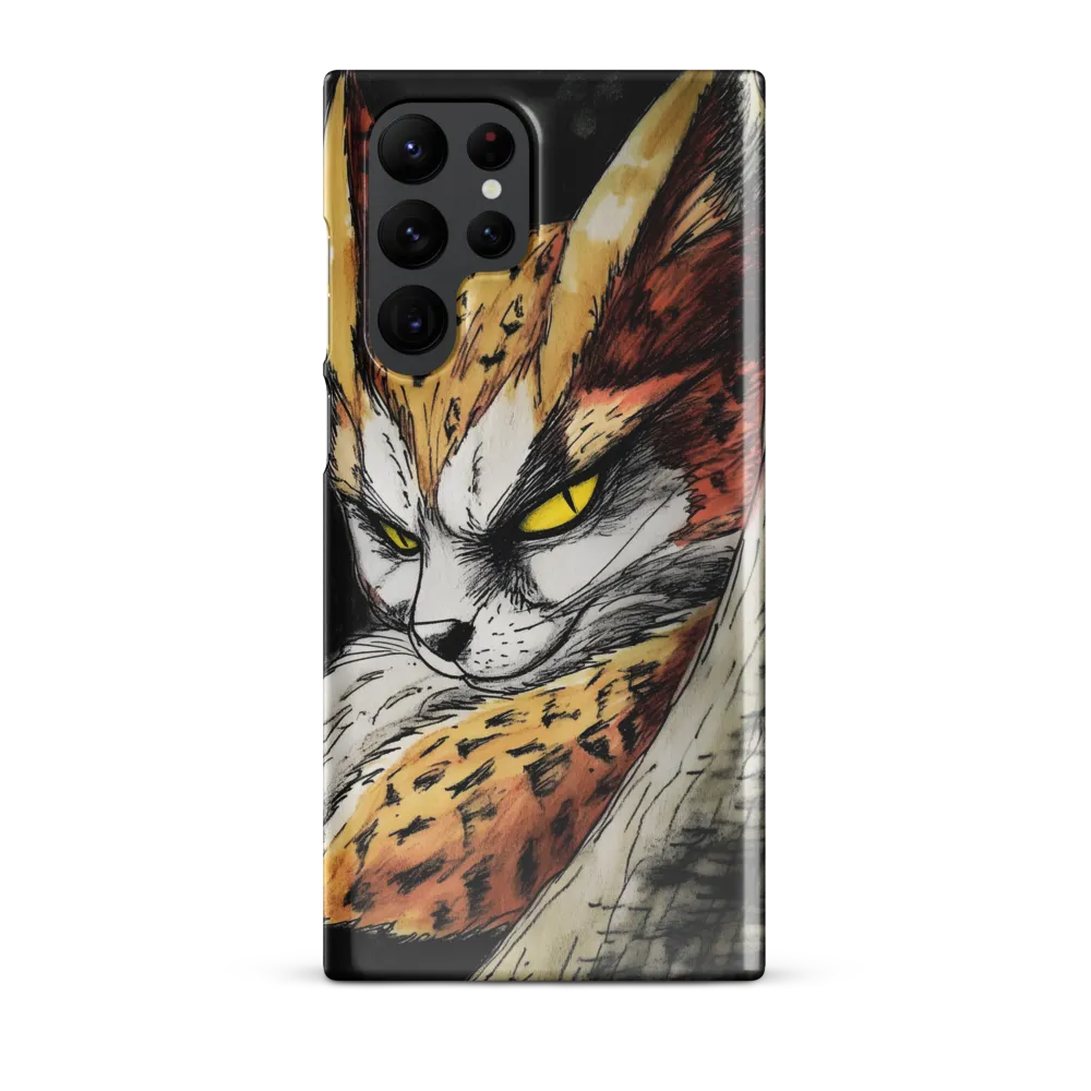 Fierce Gaze of the Wild Cat | Phone Case |  S22 Ultra | Snap Case | Glossy