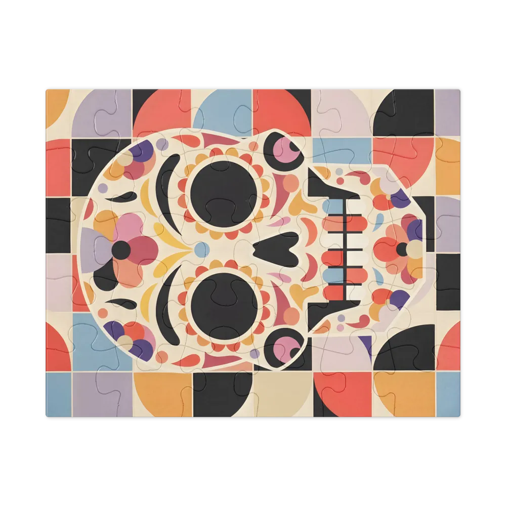 Sugar Skull Mosaic 
 Jigsaw Puzzle in Tin Box