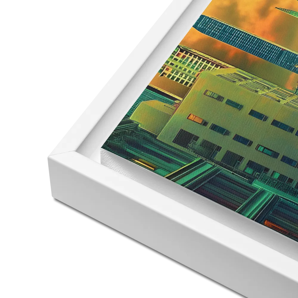 Urban Surrealism: Neon Dreams | Canvas with White Frame | 16″×20″