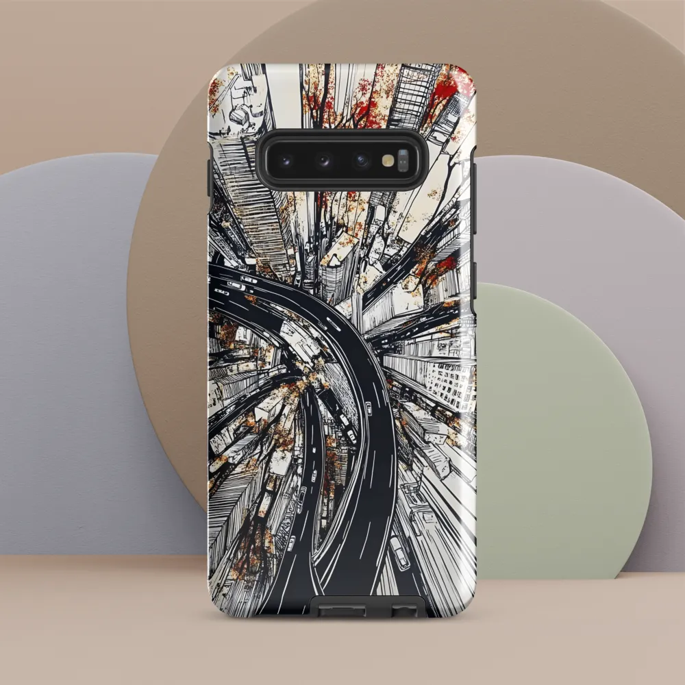 Urban Symphony: Aerial View of Life | Phone Case |  S10 Plus | Tough Case | Glossy