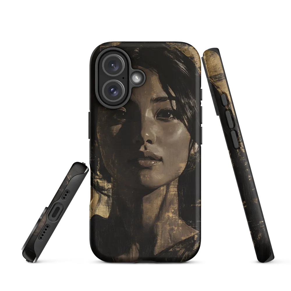 Golden Gaze: A Contemporary Portrait | Phone Case