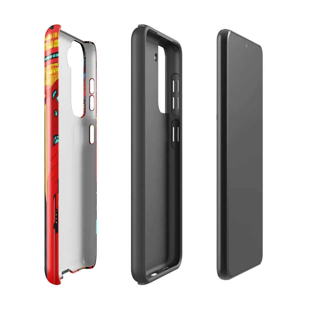 Neon Dreams: A Cyberpunk Cityscape | Phone Case |  S21 | Tough Case | Glossy