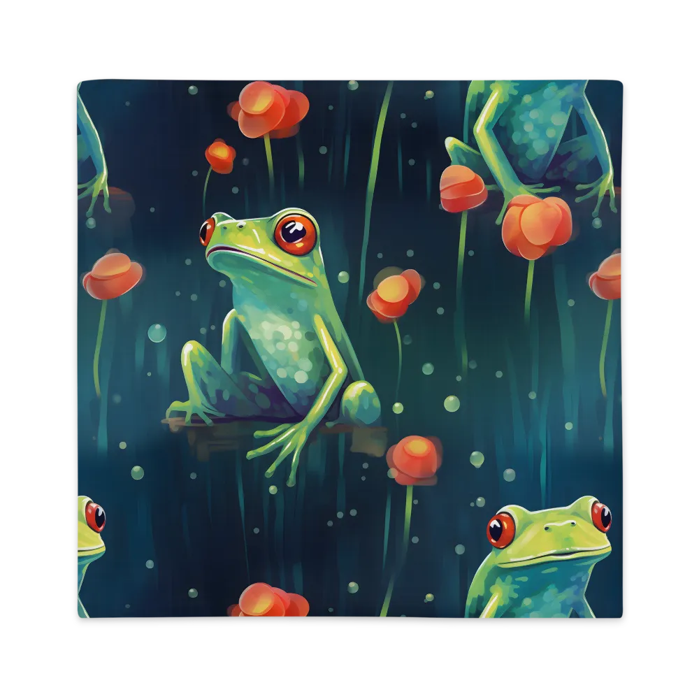 Playful Frogs in a Lush Pond
