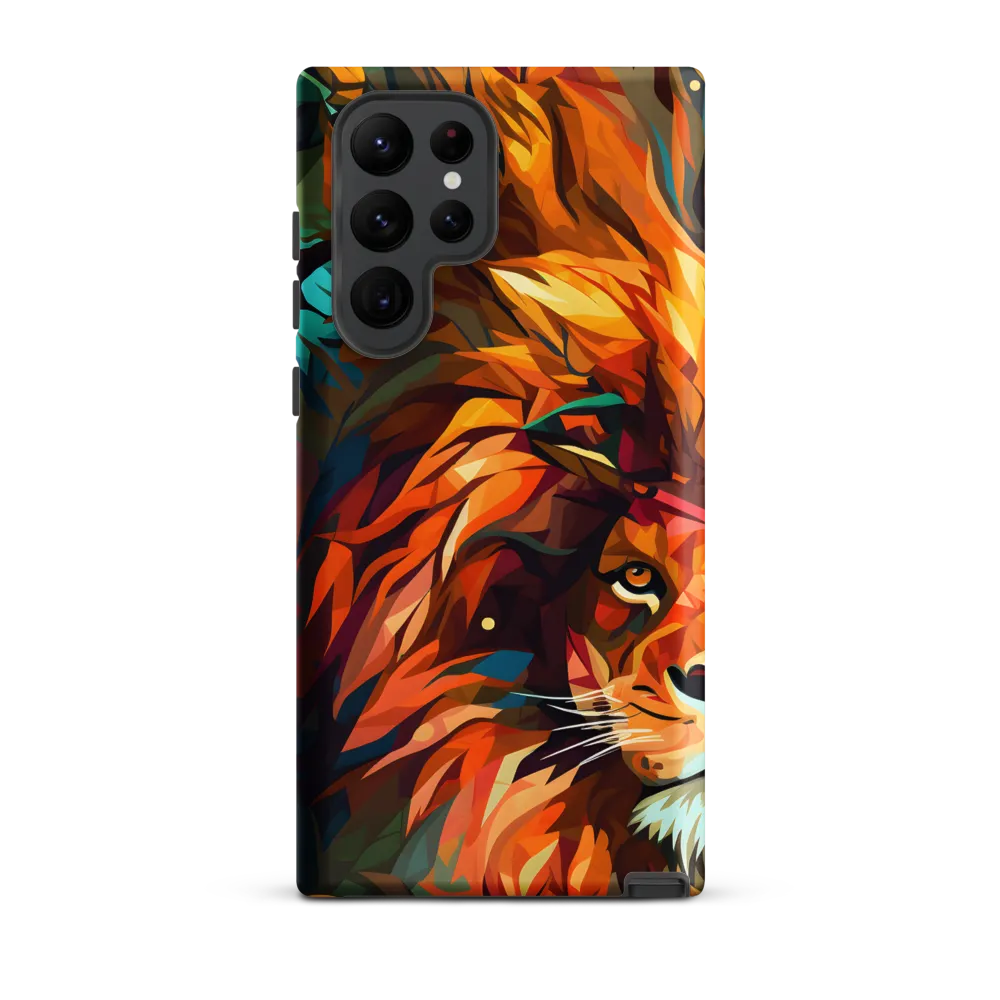 Majestic Gaze: The Polygonal Lion