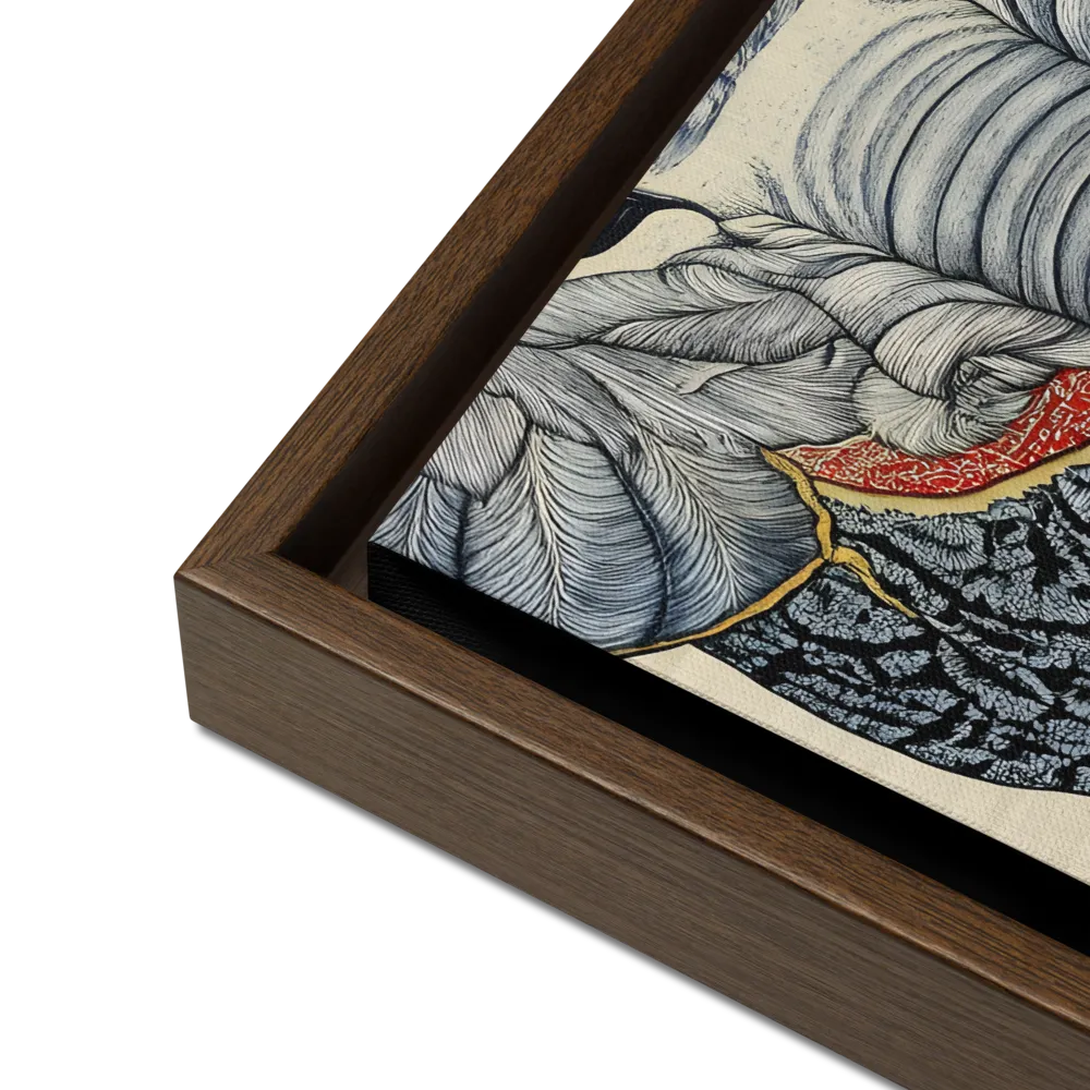 Majesty of the Elephant | Canvas with Brown Frame | 12″×16″