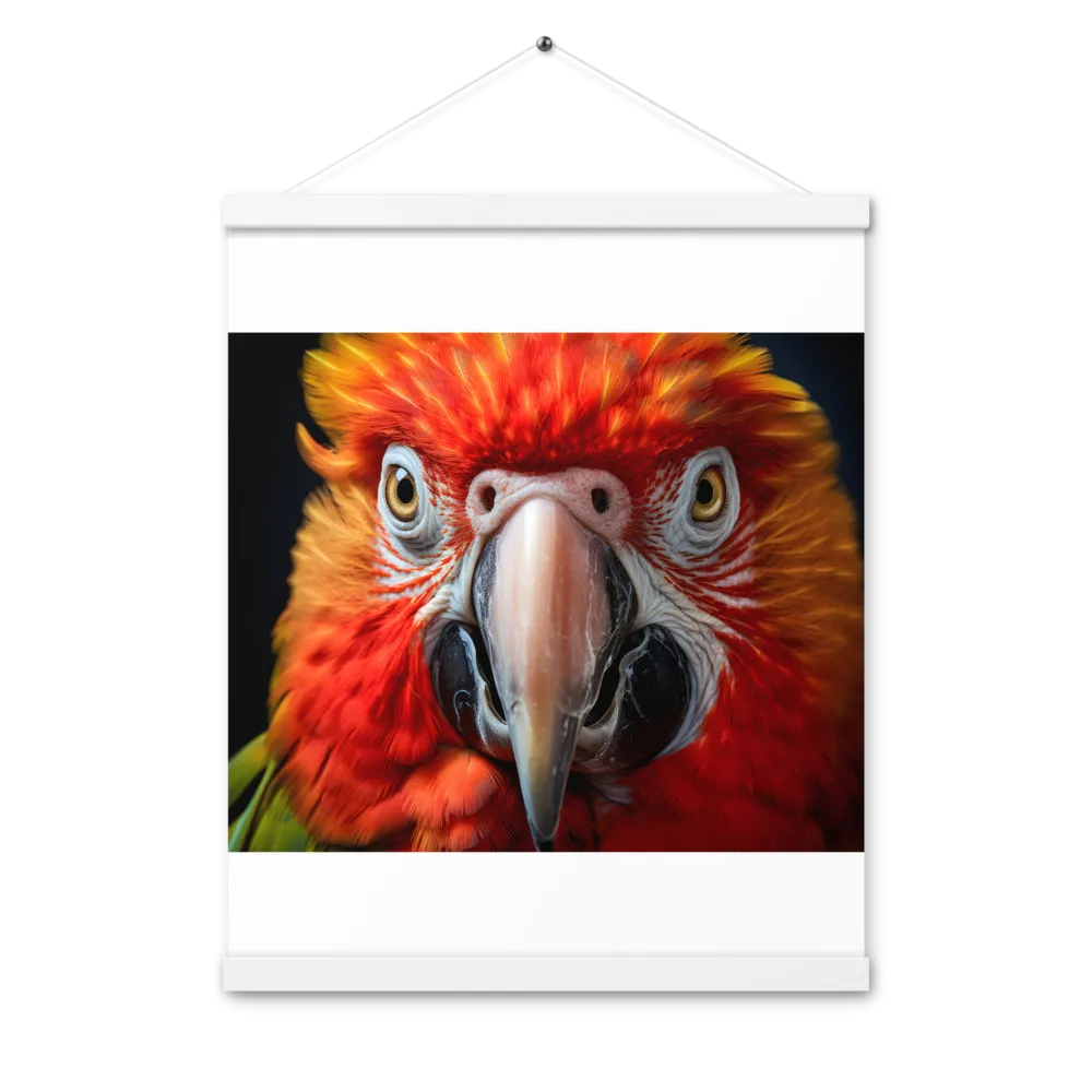The Fiery Gaze of the Parrot | Poster With White Wood Hanger | 16″×20″